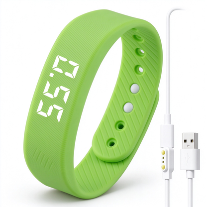 Smart Fitness Tracker with Silent Alarm Clock and Waterproof Strap