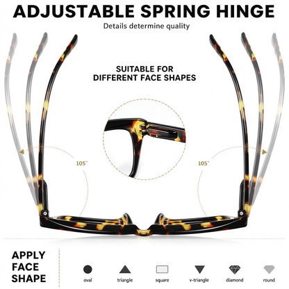 Oversized Square Reading Glasses - Anti-Blue Light Reading Glasses