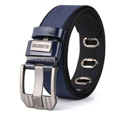 Elastic Braided Belt, Heavy-duty Alloy Square Buckle, Adjustable Belt