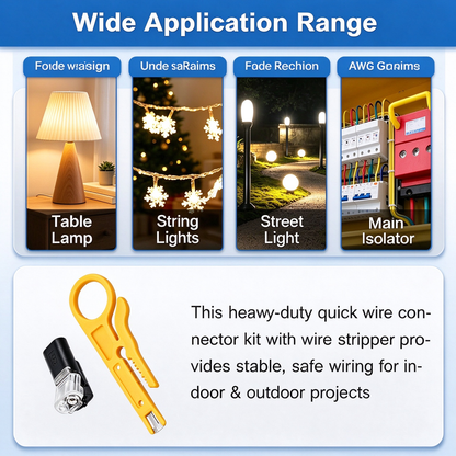 50Pcs 2-Pin Double-Wire Locking Buckle Plastic LED Light Strip Connectors
