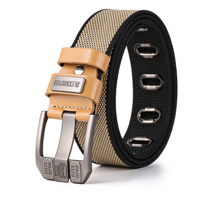 Elastic Braided Belt, Heavy-duty Alloy Square Buckle, Adjustable Belt