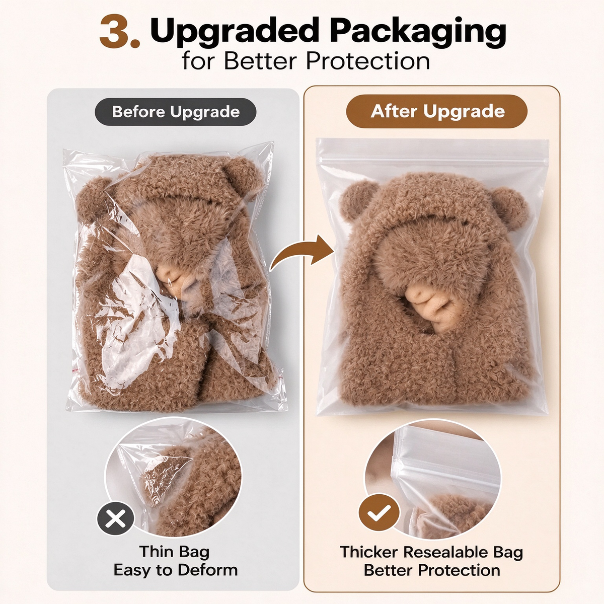 Kids Winter Bear Balaclava Hat, with Face Mask Thick Warm Hooded Cold Weather Hat