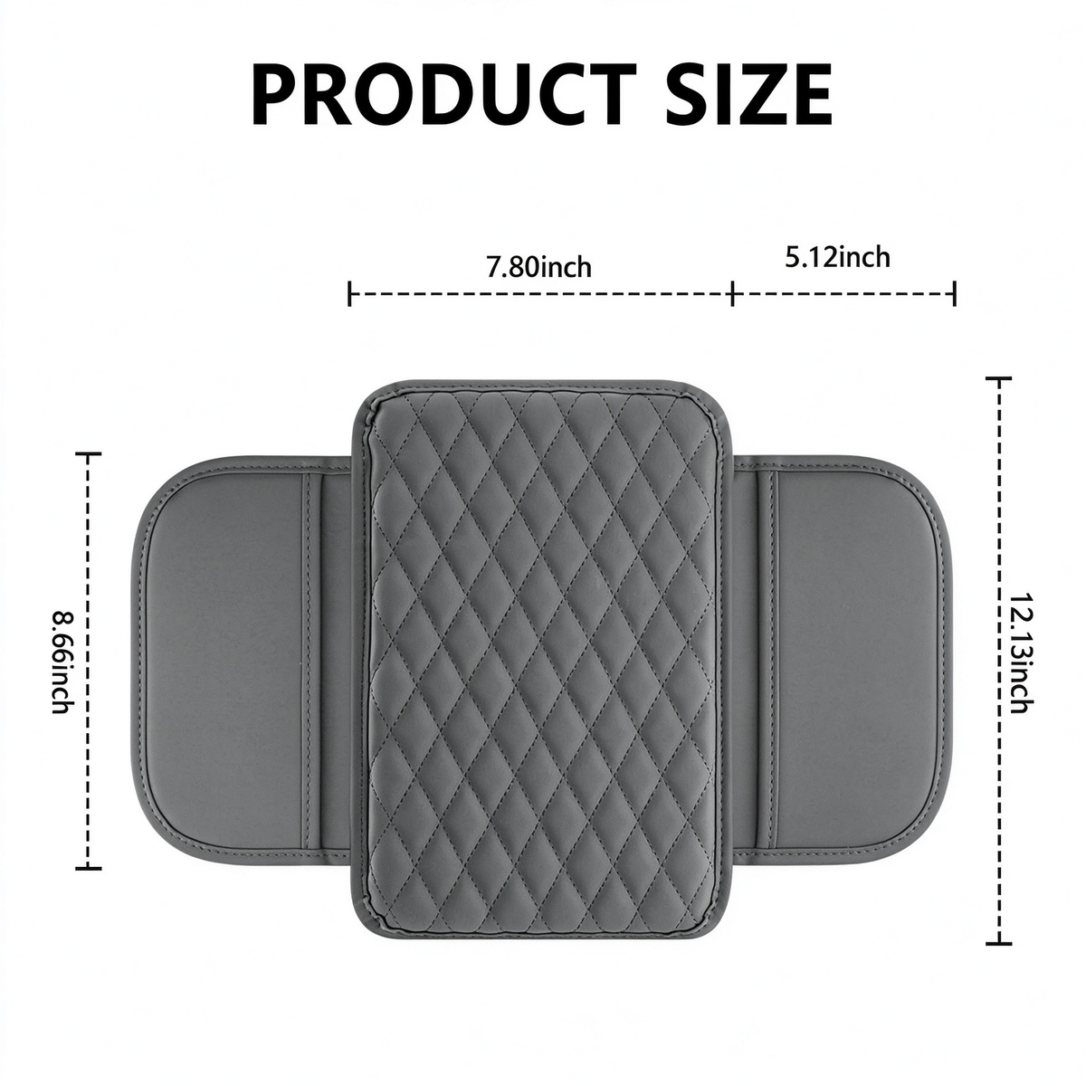 Multifunctional Car Armrest Box Cushion with Built-in Storage Bag