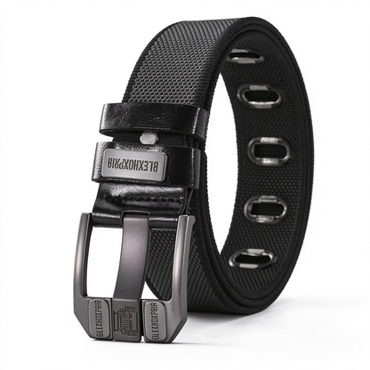 Elastic Braided Belt, Heavy-duty Alloy Square Buckle, Adjustable Belt