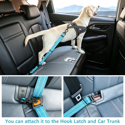 Adjustable Dog Seat Belt, for Vehicle Nylon Pet Safety Seat Belts Heavy Duty & Elastic