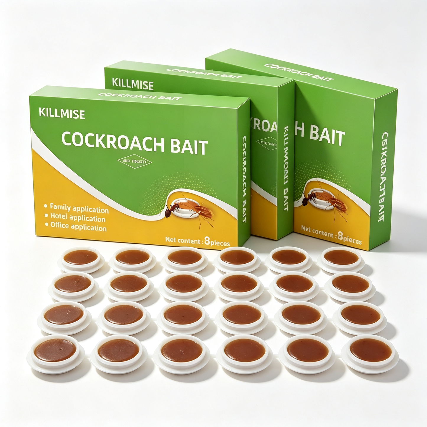 Cockroach-Luring Bait & Insecticide Patches – 3 Boxes (24 Pieces)