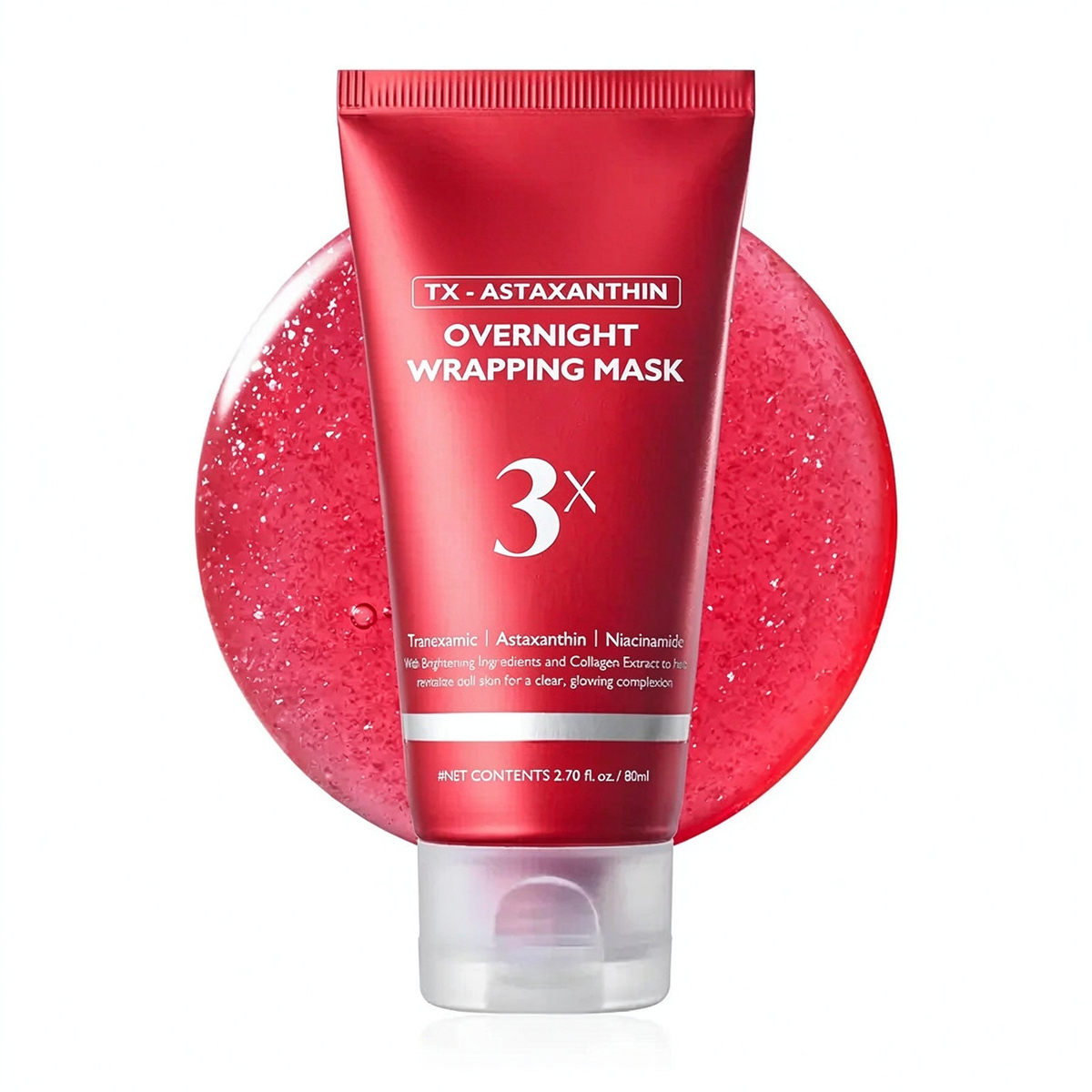 Astaxanthin Overnight Wrapping Peel-Off Mask with Brush, 80ml