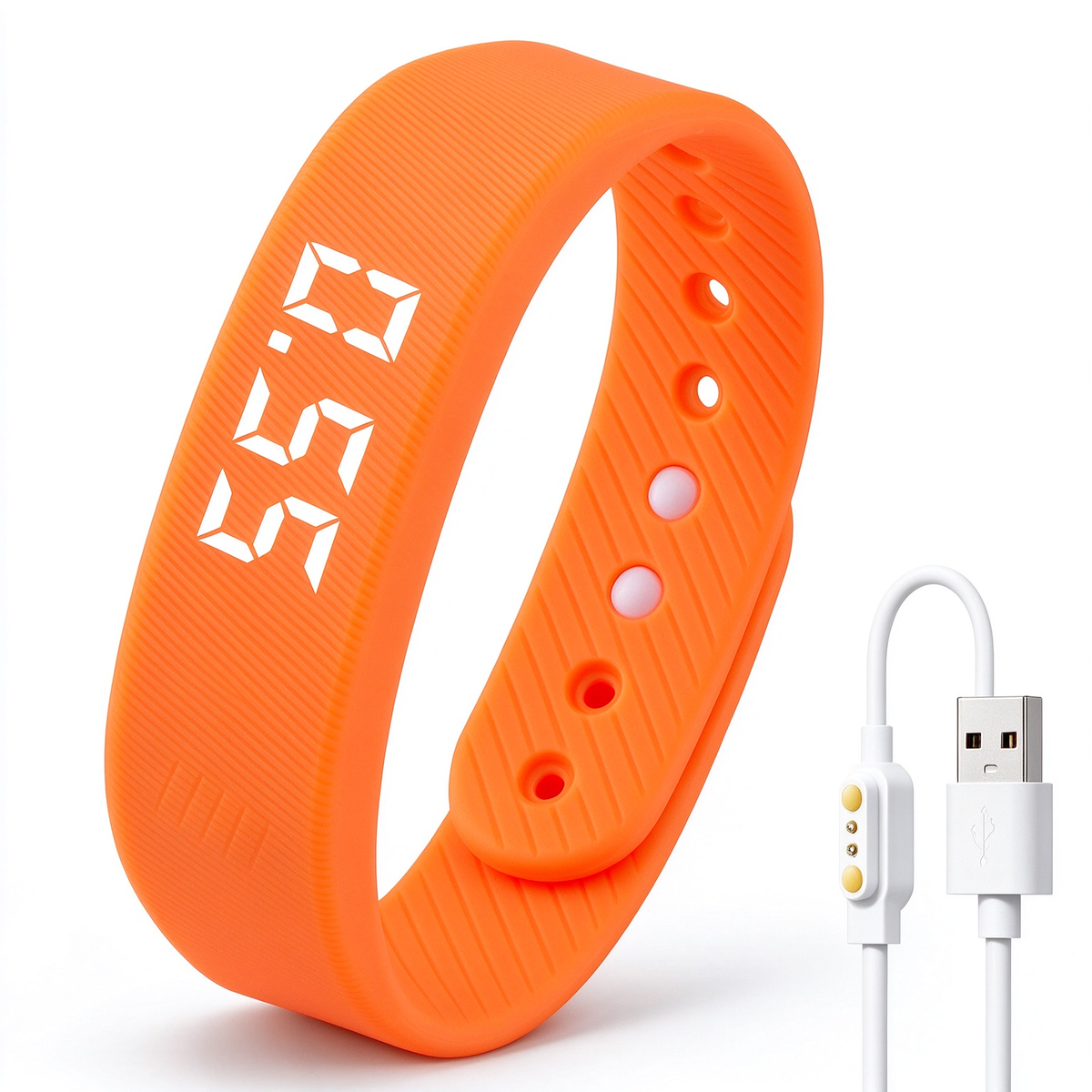 Smart Fitness Tracker with Silent Alarm Clock and Waterproof Strap