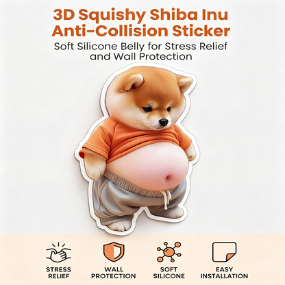 4 Pcs / Set 3D Shiba Inu-Shaped Door Bumper – Silent Soft-Rubber Wall Protector