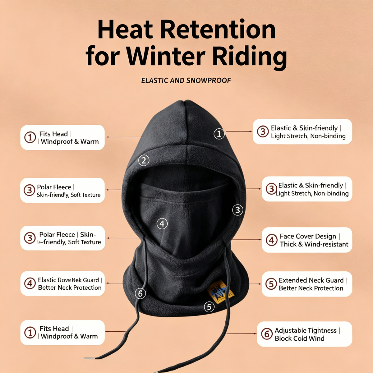 Unisex Adult Solid Color Winter Warm Sports Gear Set