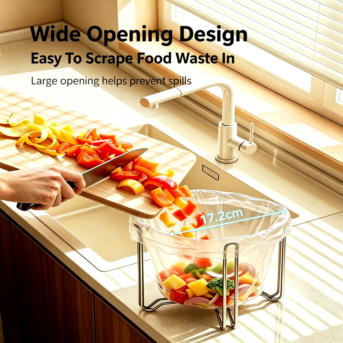 Foldable 304 Stainless Steel Trash Bag Holder