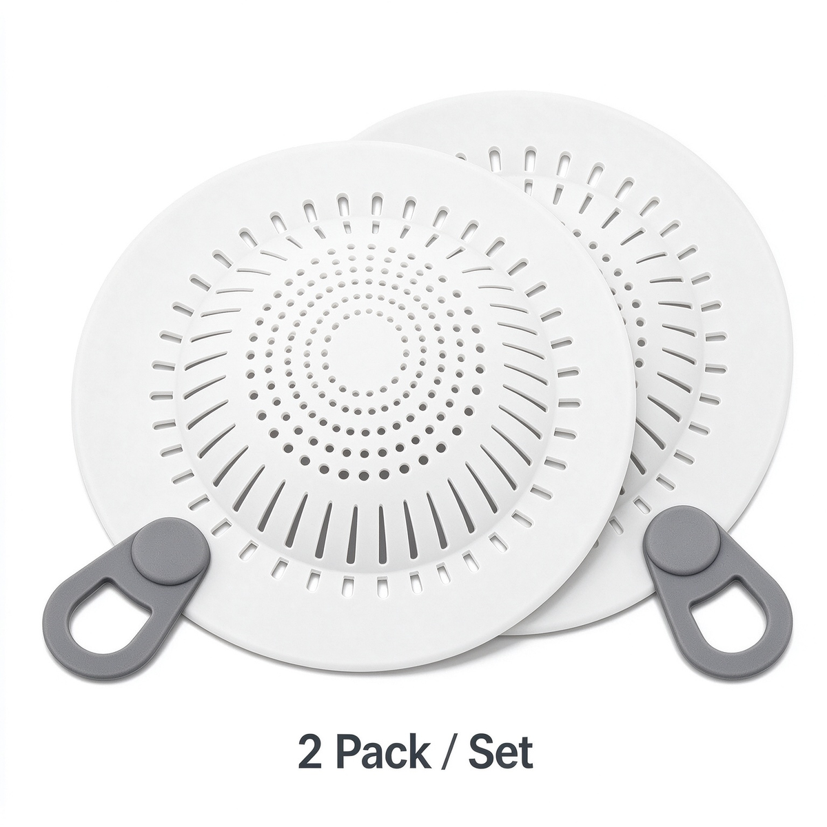 2 Pcs Silicone Drain Strainer, Pull-Tab Hair Catcher for Bathroom & Kitchen