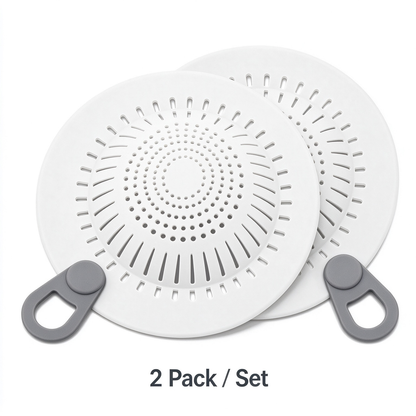 2 Pcs Silicone Drain Strainer, Pull-Tab Hair Catcher for Bathroom & Kitchen