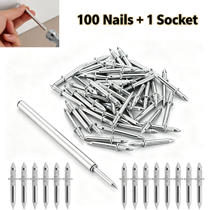 100 Double-Ended Baseboard Nails - Invisible Safety Screws