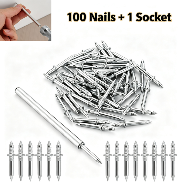 100 Double-Ended Baseboard Nails - Invisible Safety Screws