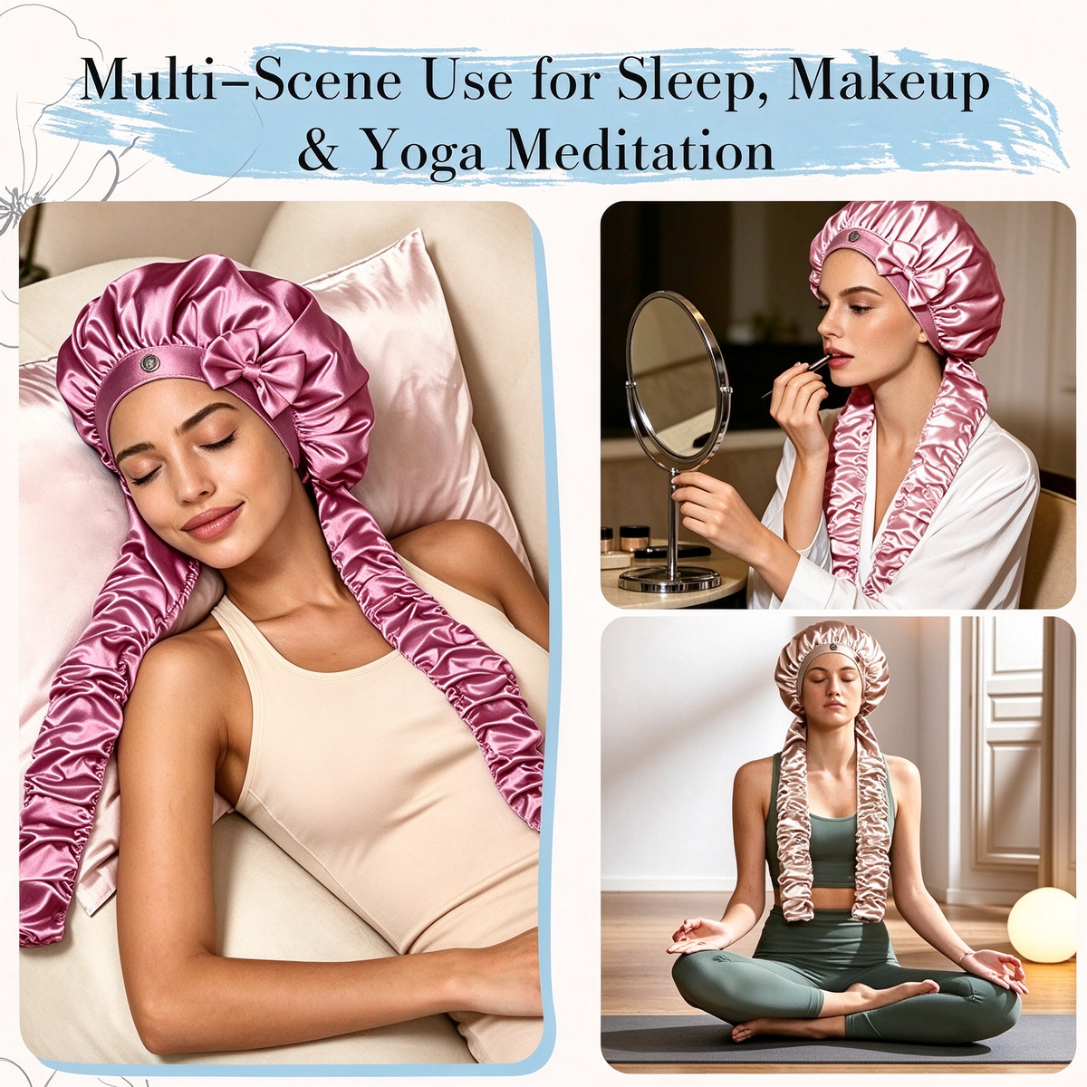 Women's No-Slip Satin Sleep Cap - Haircare Hair Styling Cap