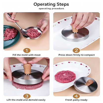 Stainless Steel Hamburger Patty Press