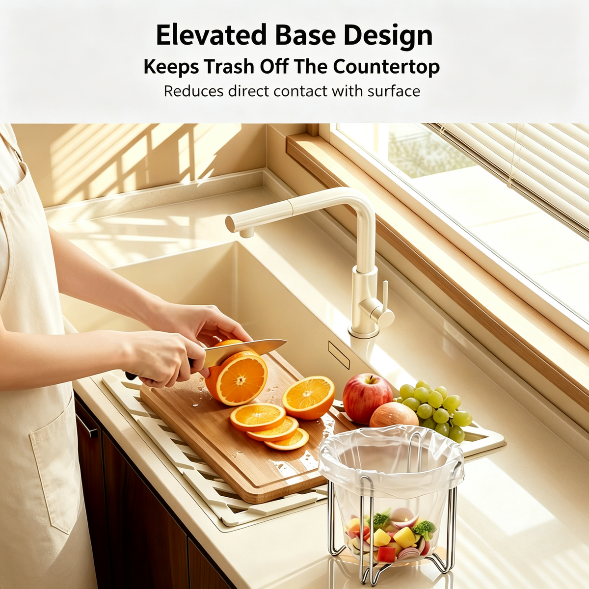 Foldable 304 Stainless Steel Trash Bag Holder