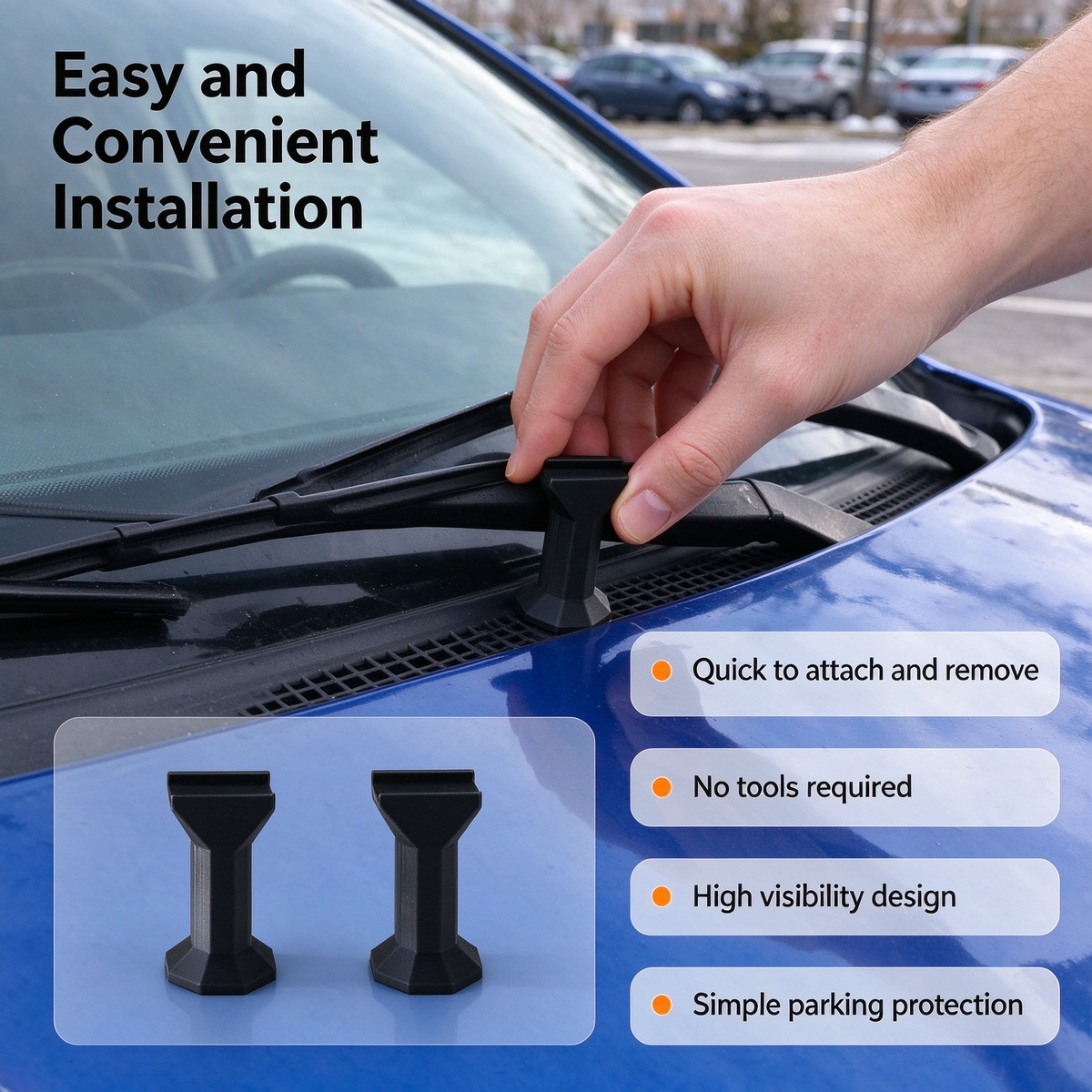 2Pack Windshield Wiper Support Retainer for Snowy Weather