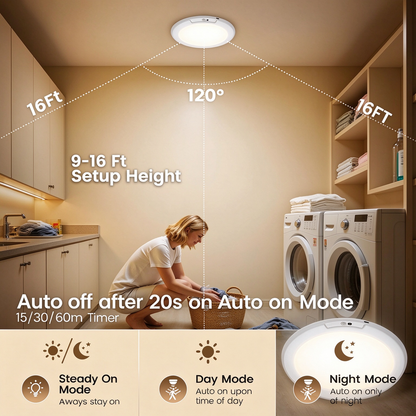 Rechargeable Motion Sensor Ceiling Lamp - Magnetic Ceiling Mount