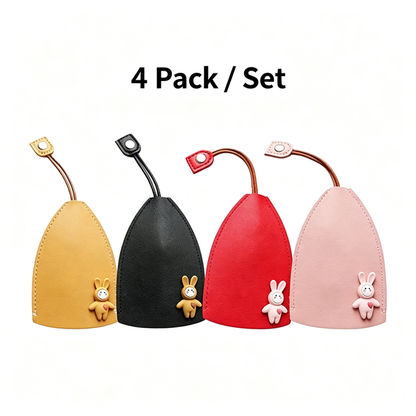 Cute Cartoon Pull-out Key Case-Quick Pull Design Anti-Scratch Key Pouch-4 Pack