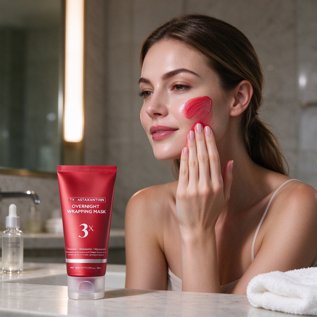 Astaxanthin Overnight Wrapping Peel-Off Mask with Brush, 80ml