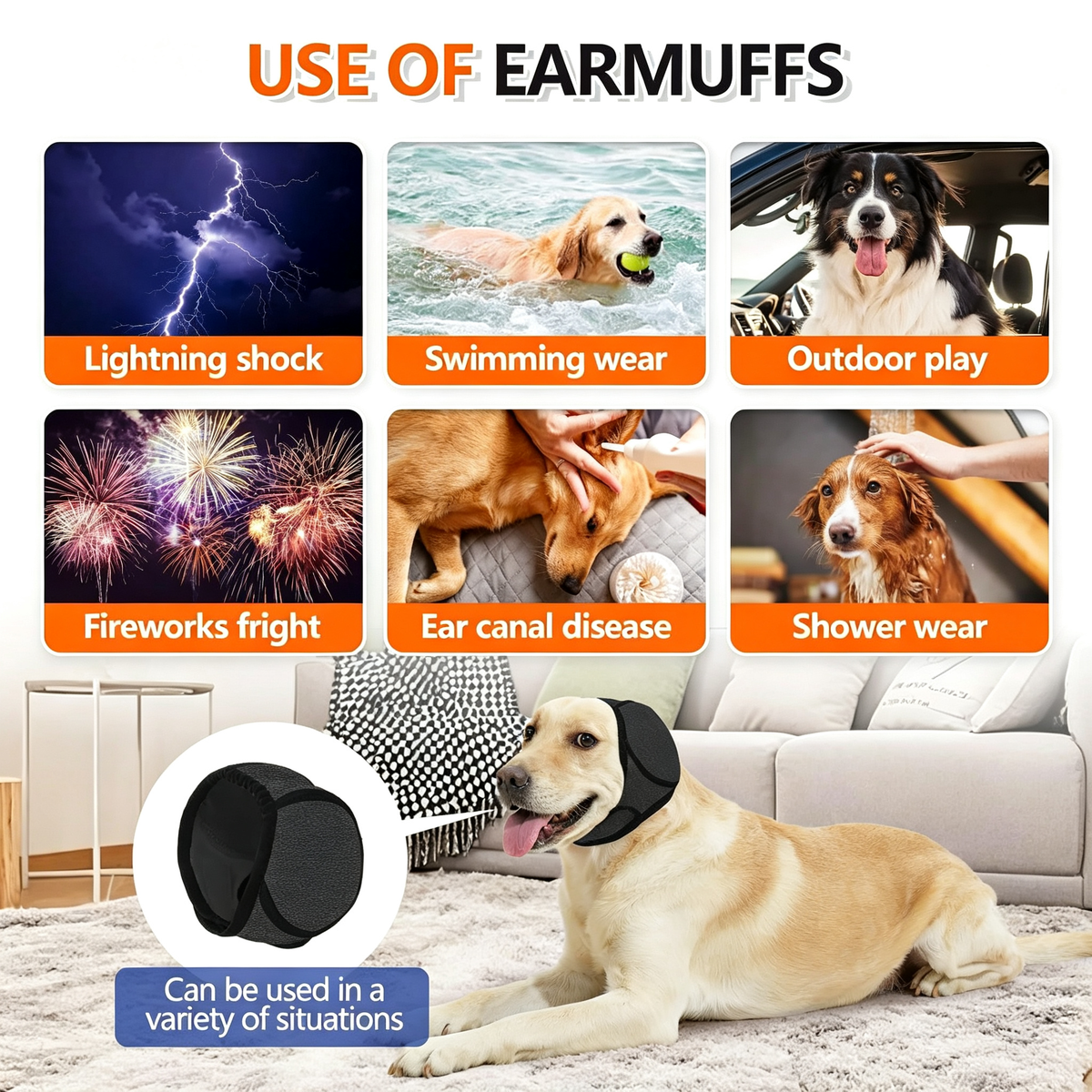 Dog Earmuffs - Shock-absorbing Earmuffs - Reduce Noise And Anxiety