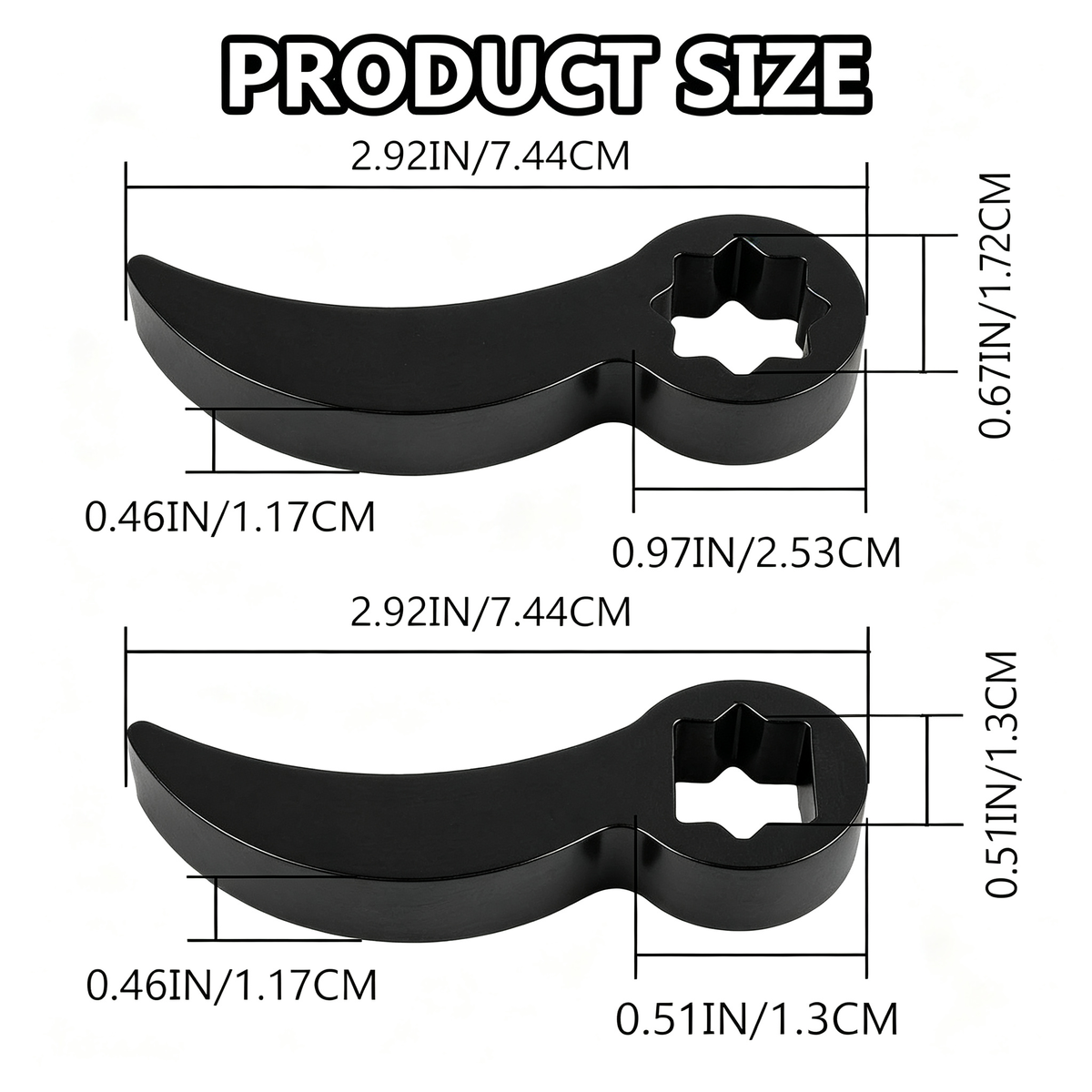 2-Pcs Pry Bar Wrench Adaptor Head