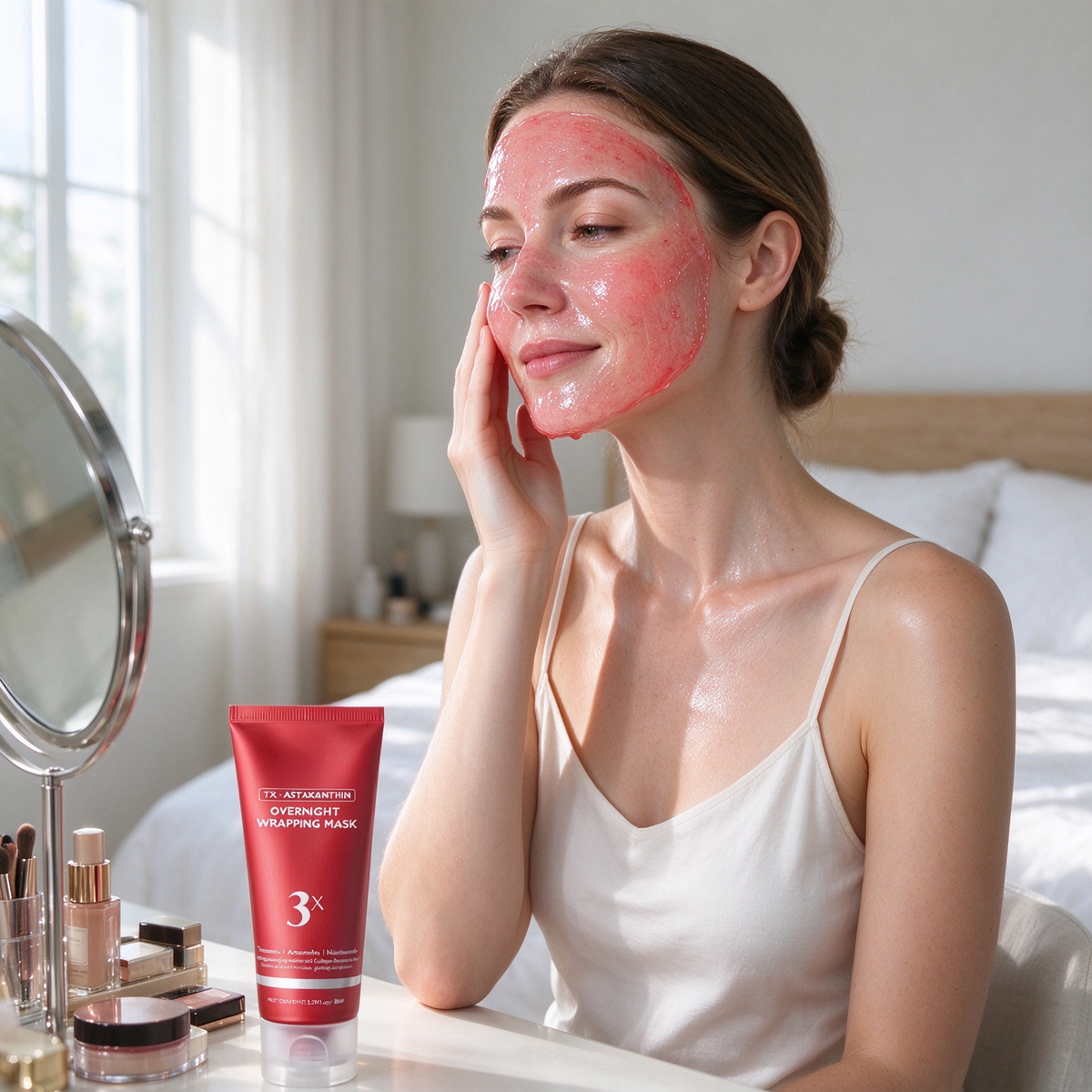 Astaxanthin Overnight Wrapping Peel-Off Mask with Brush, 80ml