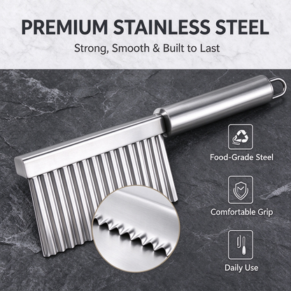 2Pcs Vegetable & Fruit Wavy Crinkle Cutting Tool , Steel Wave Blade Cutter Chops