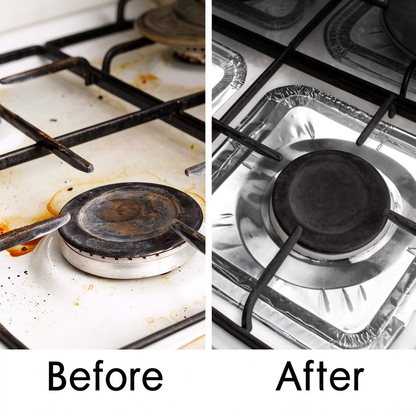 Gas Stove Disposable Burner Liner, Aluminum Foil Burner Cover-10Pack