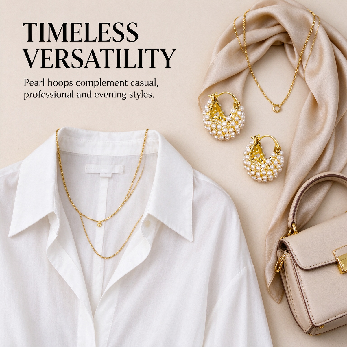 Sweet Cluster Imitation Pearl Hoop Earrings Fashion Jewelry for Women