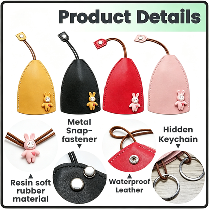 Cute Cartoon Pull-out Key Case-Quick Pull Design Anti-Scratch Key Pouch-4 Pack