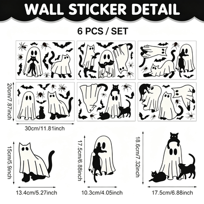 Halloween Electrostatic Decorative Stickers-6 Pcs