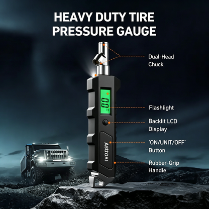 Digital Tire Pressure Gauge - 230 PSI Wide Range