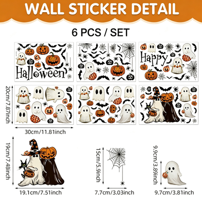 Halloween Electrostatic Decorative Stickers-6 Pcs