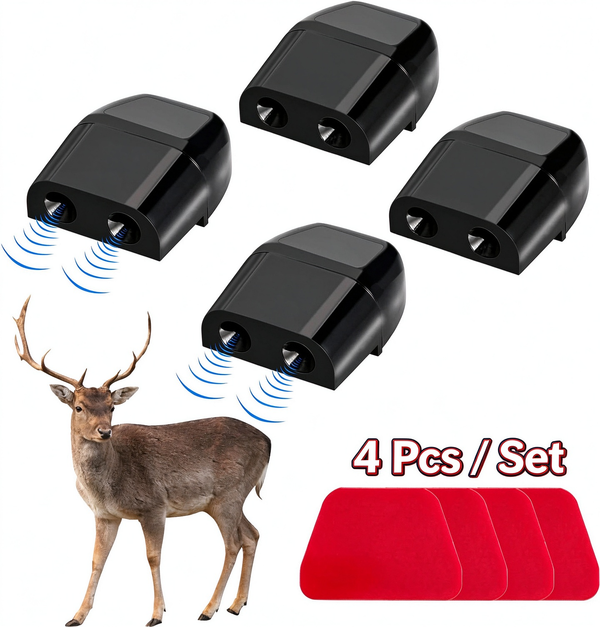 4 PCS Deer Whistles for Car, Universal Deer Horn with Rubber Pads
