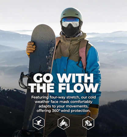 Fleece Full Face Ski Mask - Windproof, Anti-Haze, Soft