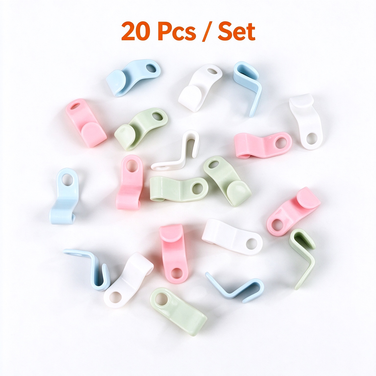 20Pcs Space Saving Hangers Connector Hooks,  Random Colors