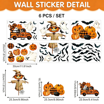 Halloween Electrostatic Decorative Stickers-6 Pcs
