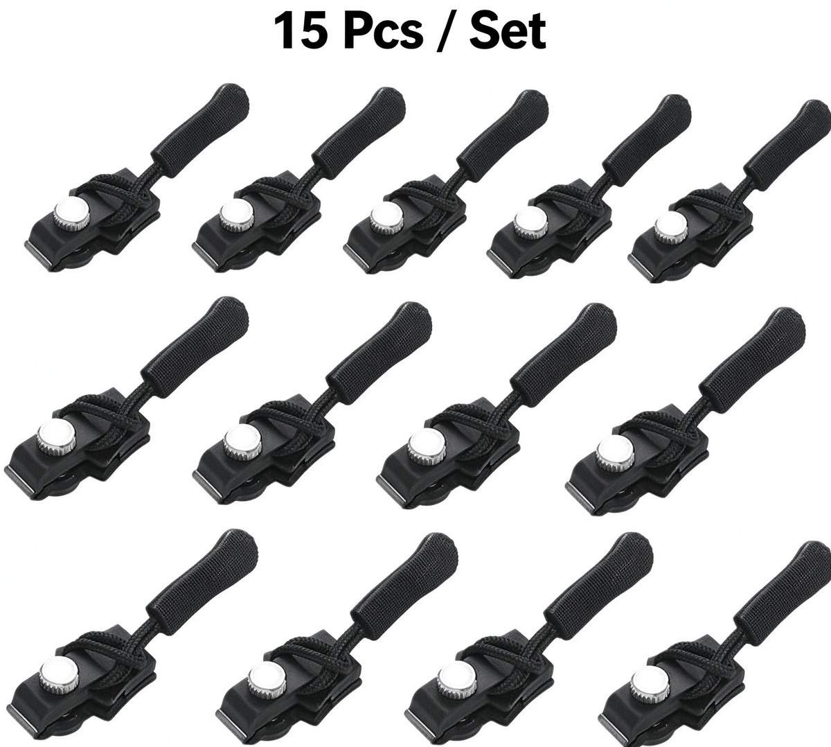 15Pcs Zipper Repair Tool | 3 Sizes, Replace Zippers Without Tools