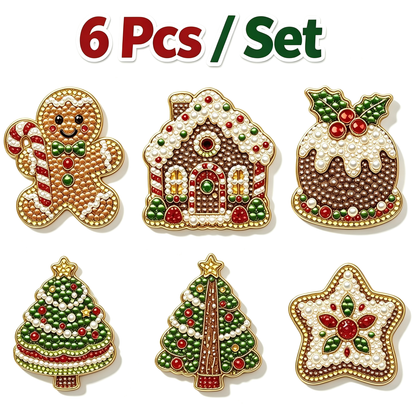6-Pcs DIY Pearl and Diamond Painting Fridge Magnet Craft Set