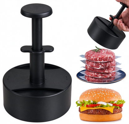 Hamburger Patty Maker with Press Handle, Burger Mold for Even Cooking