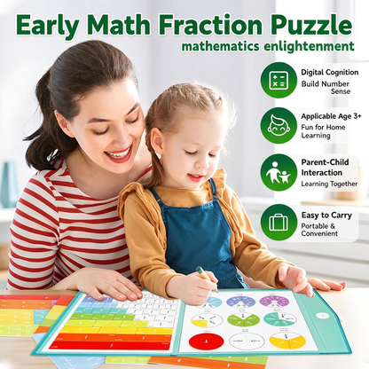 Magnetic Fraction Board & Fraction Tiles, Montessori Math Teaching Aids