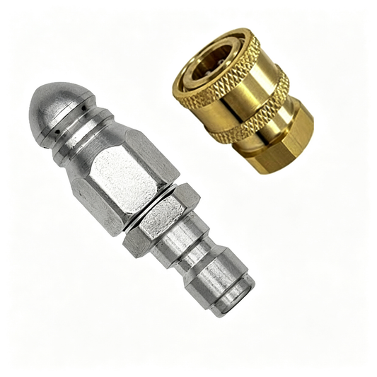 Stainless Steel Sewer Nozzle Kit For Pressure Washer With Quick Connector