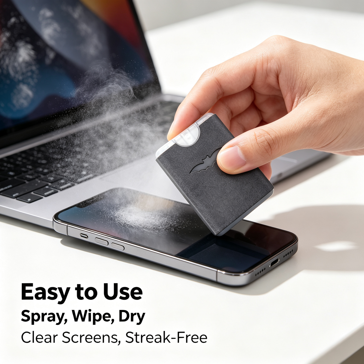 2 Pack Portable Screen Cleaner Spray with Microfiber Cloth
