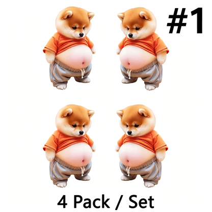 4 Pcs / Set 3D Shiba Inu-Shaped Door Bumper – Silent Soft-Rubber Wall Protector