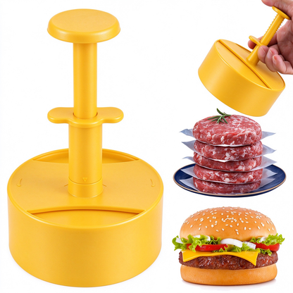 Hamburger Patty Maker with Press Handle, Burger Mold for Even Cooking