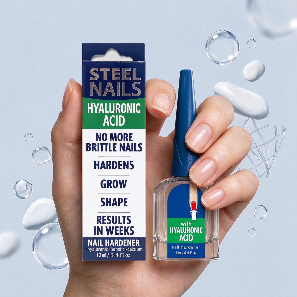 12ml Steel Nail Strengthener - Nail Aid Manicure for Soft, Brittle Nails