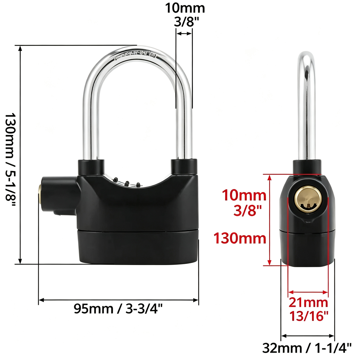 High Security Keyed Padlock  Movement & Shock Sensor